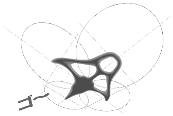 海中から見るエイをイメージしてデザイン