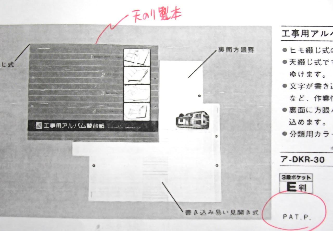 実用新案, アイデア商品, PAT.P, 工事用アルバム