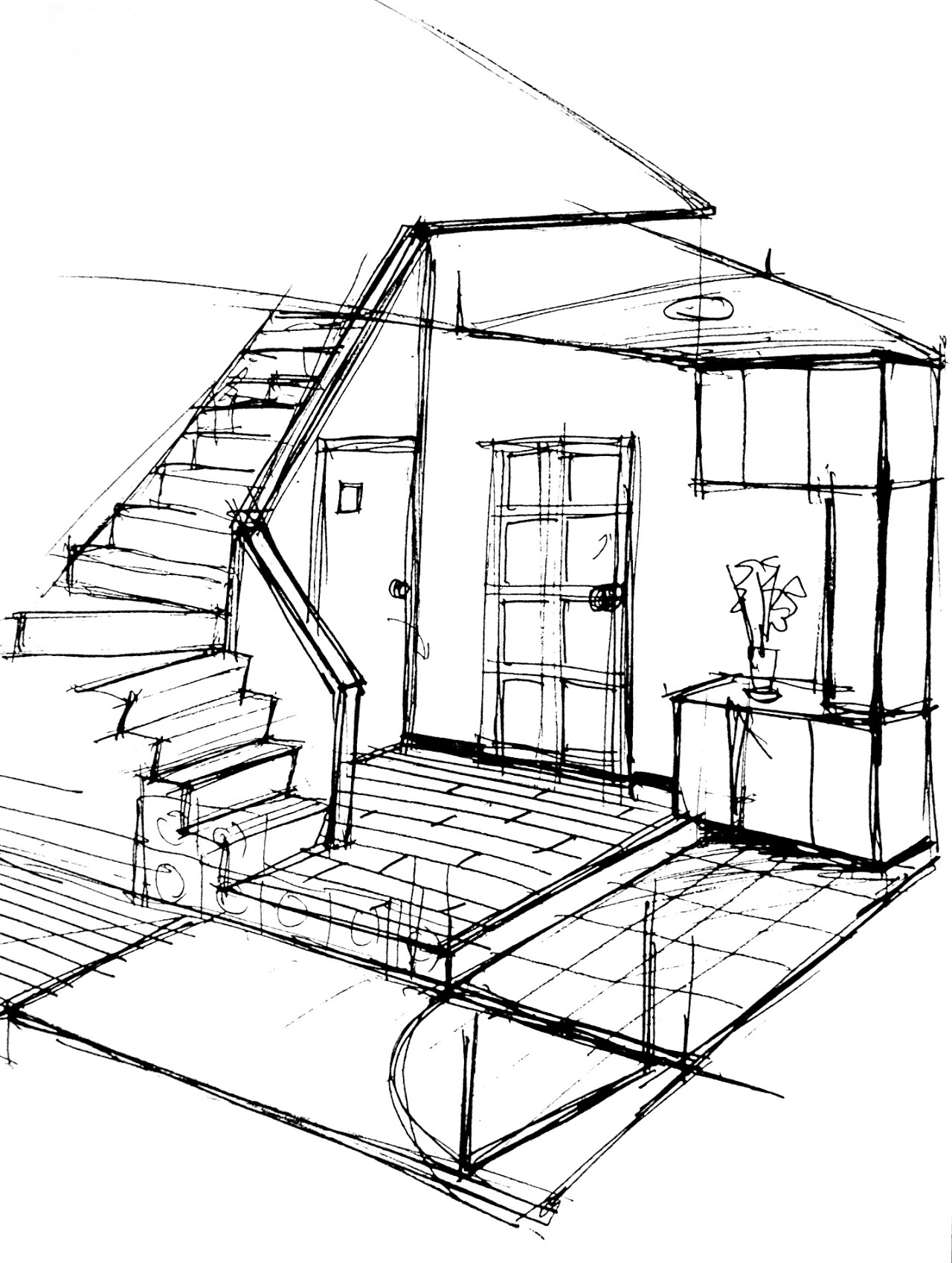 エントランスイメージ, イメージスケッチ, 住宅設計, 住宅デザイン,オフィスデザイン