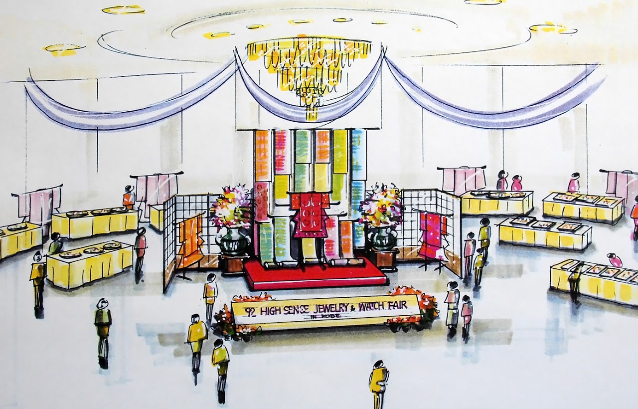 商談会, 展示装飾, 着物フェア, イメージスケッチ