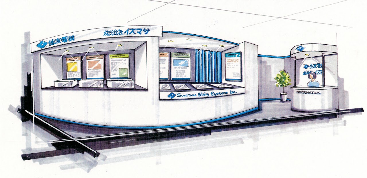 展示会ブース, ブースデザイン, ブース装飾, イメージスケッチ