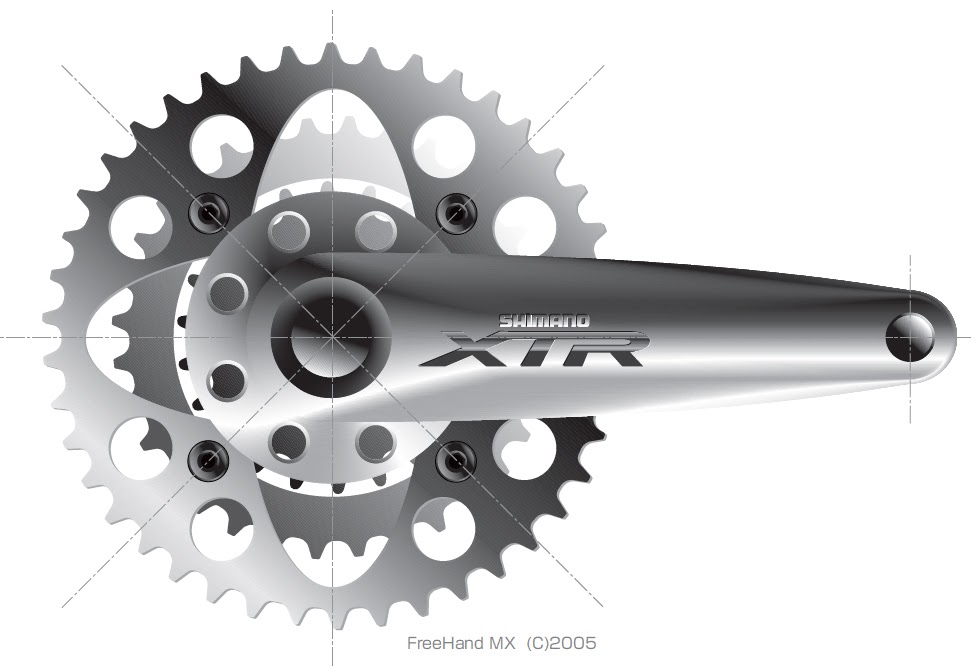 自転車パーツデザイン, ギヤ, クランク, SHIMANO