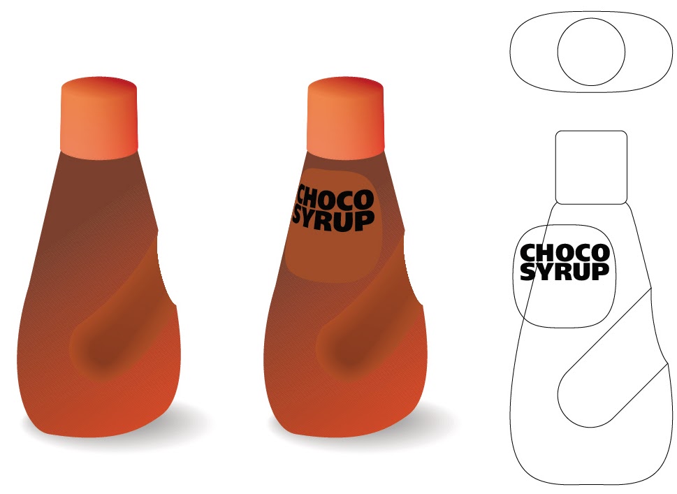 容器本体形状, 食品容器, チョコシロップ容器 デザイン