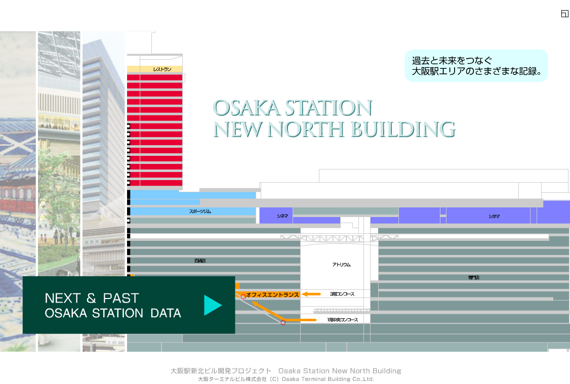 ホームページ コンテンツ, 大阪駅紹介, 大阪駅開発プロジェクト, e-Zoom, JRコミュニケーションズ
