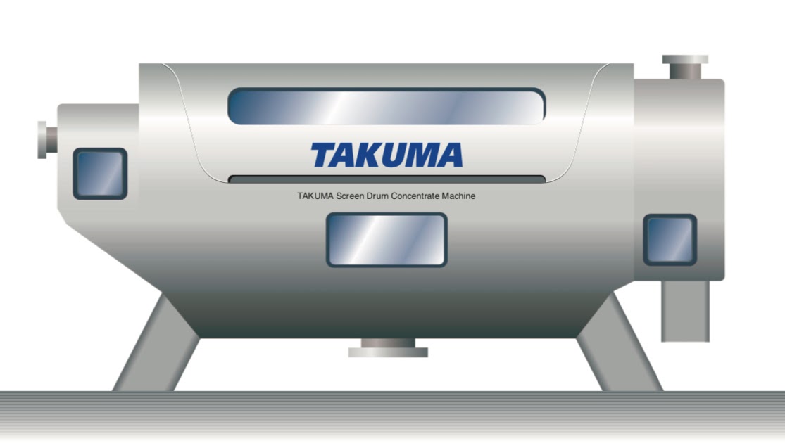 ドラム型濃縮機, 汚泥濃縮, 汚泥焼却, 汚泥処理, 産業機械 本体デザイン, タクマ