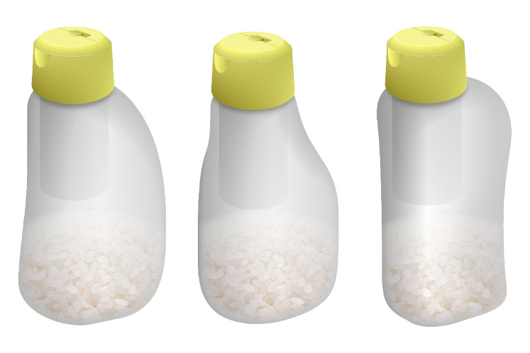 容器デザイン, お米ボトル, ライスボトル 冷蔵庫保管, 一振り一合, 振出ボトル
