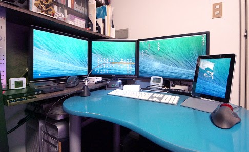 作業環境, 仕事環境, MAC環境, 4面マルチ画面