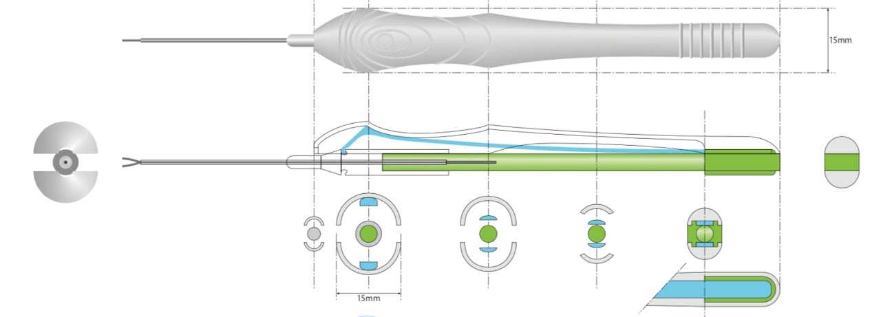 手術道具本体設計デザイン, 鉗子デザイン, 道具デザイン, 硝子体手術研究所
